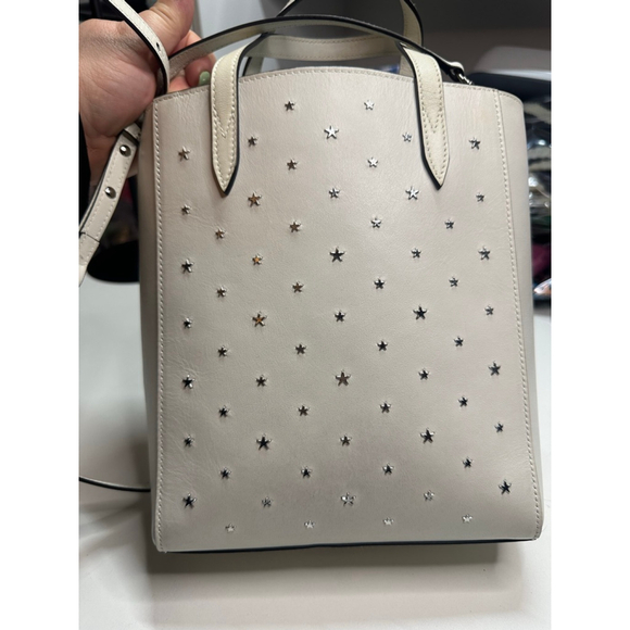 Women's Jimmy Choo Crossbody Bag White Silver Studded One Size - Picture 5 of 14